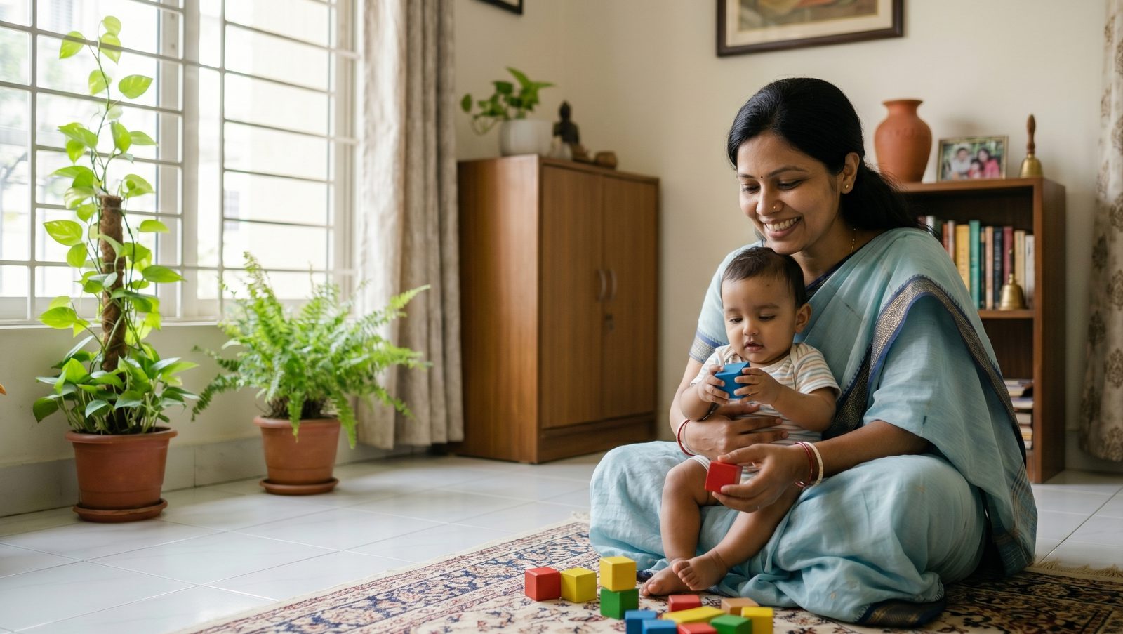 Verified Bengali nanny caring for a happy toddler in a Kolkata home